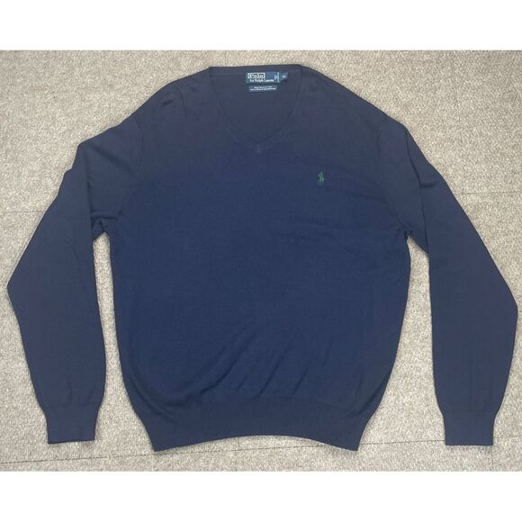 Polo by Ralph Lauren‎ 100% Pima Cotton Men's Long Sleeve V-Neck Sweater Size XL - Picture 1 of 12
